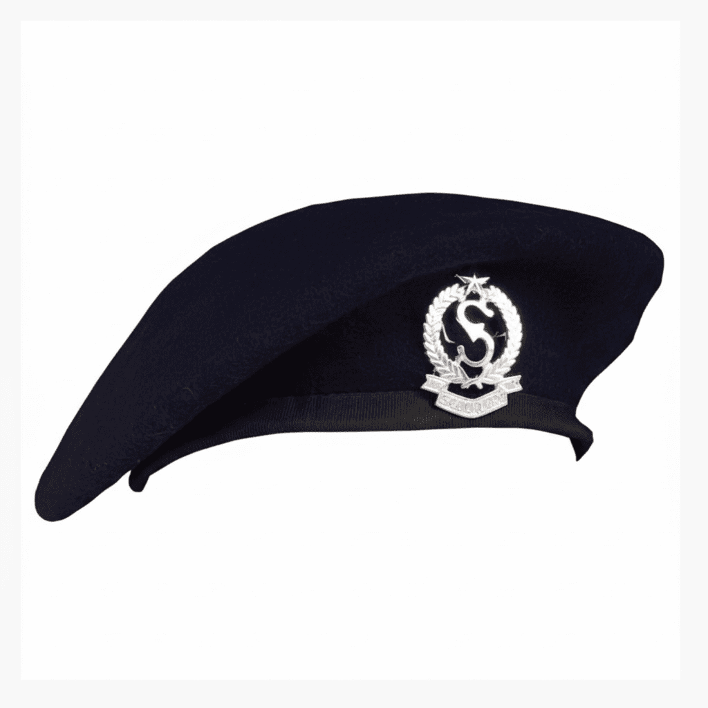 Beret Cap – Navy Blue with Metal Badge